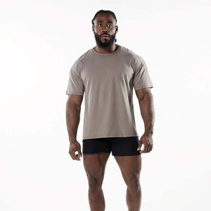 Camiseta Extra Grande para Hombre, Algodón Grueso, Corte Holgado, Manga Corta, Estilo Urbano, Informal, Relajada, Básica, para Gimnasio, Exportación, Logotipo Personalizado - Product Image 4