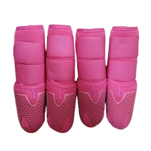 Protège-tendons d'extérieur en néoprène pour chevaux, protections de jambes, bottes amortissantes, lot de 4 pour pattes avant et arrière - Product Image 5