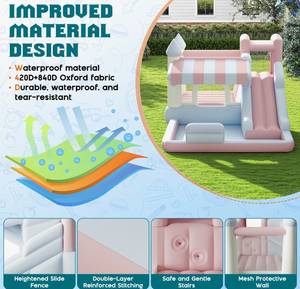 Château gonflable en PVC à thème arc-en-ciel pour la maison, l'école, le centre commercial, l'extérieur et l'intérieur - Product Image 4