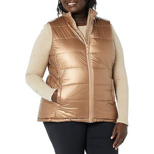Chaleco acolchado de burbujas recortado para mujer de alta calidad, diseño sin mangas con cuello levantado para otoño e invierno, ropa exterior de algodón a prueba de viento - Product Image 2