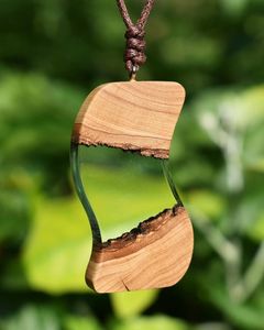 Colgante de madera y resina de diseño de lujo a precio mayorista, collares de resina a la moda para mujer, sin cuello de la mejor calidad para joyería - Product Image 3