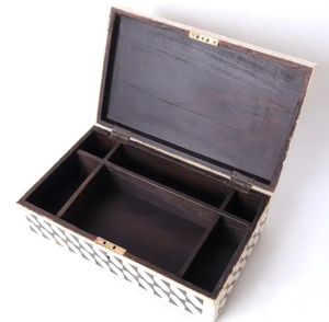 Cajas de joyería de madera blanca y negra personalizables, resina rectangular, forma hexagonal, piezas de alta calidad para embalaje de joyería - Product Image 5