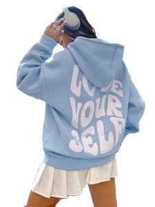 เสื้อฮู้ดผู้หญิง ผ้าฝ้ายฟลีซ 100% แขนยาว สไตล์ลำลอง ใส่ได้ทุกโอกาส สำหรับฤดูหนาว พร้อมป้ายตกแต่ง - Product Image 2