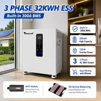 Système de stockage d'énergie solaire hors réseau tout-en-un triphasé 32 kWh CAN/WIFI 5A avec équilibrage actif LiFePO4 20-30 kW pour maison/villa/ferme