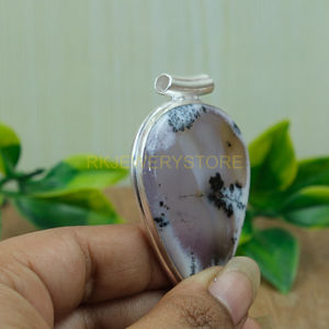 Dendrite Agate Gemstone Pendant Necklace 925 Sterling Silver Pendant Handmade Pendant Statement Pendant <b>Opal</b> Jewelry <b>Gift</b> - Product Image 4