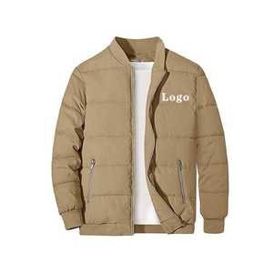 Chaqueta acolchada con logotipo personalizado con forro de lona y cremallera completa en la parte delantera - Product Image 1