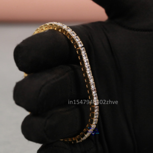 Bracelet tennis moissanite coupe princesse cluster femmes chaîne de mariage en argent sterling 925 Cadeau pour elle Options personnalisables - Product Image 3