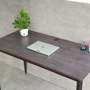 CONE II System HBCN026 120x60cm Rubber Wood <b>Desk</b> Iron Legs Modern Minimalist Contemporary Office Furniture for Bedroom <b>Study</b> - Product Image 5