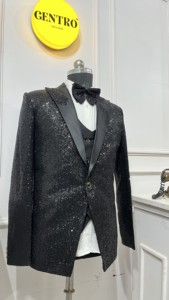 Trajes y blazer para hombre, trajes de boda, traje de novio ajustado a medida para hombre, traje de negocios informal a la moda, Blazers de tres piezas - Product Image 4