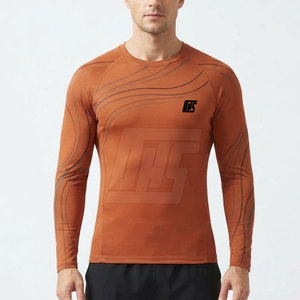 Dynamic <b>Compression</b> <b>Shirts</b> <b>Men</b> Long Sleeve Athletic Training Running Fitness Gym Workout Sports Performance Activewear - Product Image 3