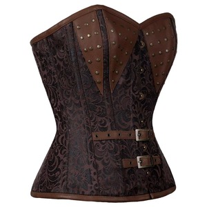 Borcade et cuir femmes Sexy Overbust Shaper Corset moderne pour grandes tailles respirant confort hauts - Product Image 4