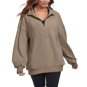 Offres Spéciales décontracté Streetwear femmes écologique polaire à capuche respirant tricoté goutte épaule chiffres avant Logo pour l'hiver - Product Image 5