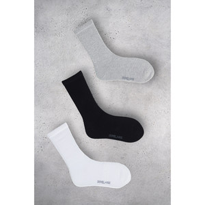 ELANOR Women's Organic Cotton Crew <b>Socks</b> 3-Pack-<b>Black</b> Breathable Anti-Slip Winter Design - Product Image 2