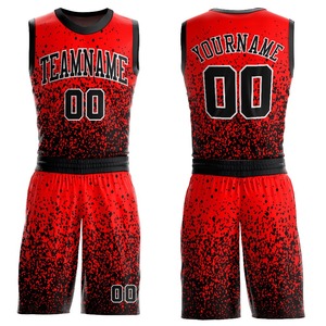 Meilleure Qualité Personnalisé Rouge Noir-Blanc Col Rond Sublimation Basketball Suit Jersey Nouveau Design Respirant-Vente en ligne - Product Image 6