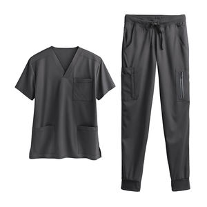 Uniformes médicos para hombre totalmente personalizados, conjuntos de uniformes médicos de manga corta con cuello levantado, uniformes médicos ligeros con diseños únicos - Product Image 1