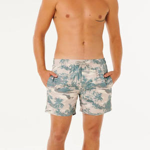 Shorts de bain décontractés pour hommes, taille mi-haute, en toile, style streetwear estival, motif uni, écologiques, respirants et à séchage rapide - Product Image 4