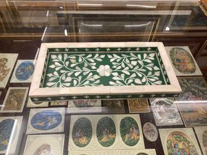 Plateau d'incrustation d'os fait à la main de noël avec motifs floraux plateau de service d'incrustation d'os pour décor de cuisine - Product Image 4