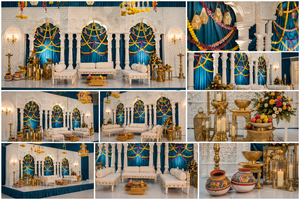 Elegant <b>Wedding</b> Open Style Mandap with White 3D Fiber <b>Frames</b> - Product Image 5