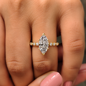Bagues de fiançailles et de mariage en diamant de laboratoire certifié IGI 1,50 carat VVS2, coupe Marquise, vente en gros, fabricant - Product Image 2
