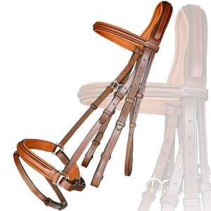 ขี่ม้า Bridle Tan พร้อมเบาะสีแทน หนังม้าคุณภาพสูง Bridle ฤดูกาลหนังม้าแฟนซีคุณภาพระดับพรีเมียม - Product Image 6