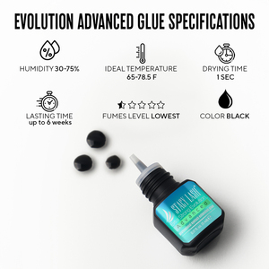 Pegamento Líquido para Extensión de Pestañas Extra Fuerte Evolution Advanced, Resistente al Agua (5ml-10ml), Secado en 1 Segundo, Retención de 6 Semanas, Bajo en Vapores, Vegano - Product Image 2