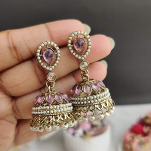 Handcrafted Flower <b>Earrings</b> For Women Gold Plated Ethnic Style Jhumka Jhumki <b>Earrings</b> Indian Jewelry for Wedding Party & Gifts - Product Image 5