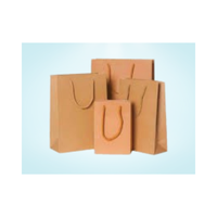 Sacs en papier kraft blanc/marron durables sur mesure en gros avec poignée longue, écologiques, recyclables, impression précise, qualité supérieure