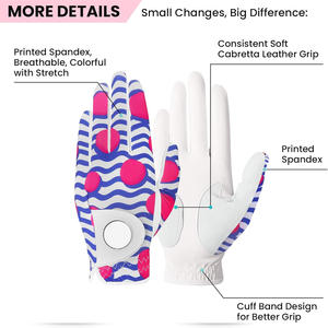 Gants de golf de luxe Cabretta avec impression de logo personnalisée broderie et emballage d'étiquette personnalisée pour les cadeaux ou la vente au détail - Product Image 2