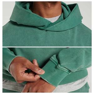 Streetwear surdimensionné pour hommes, pull à capuche délavé à l'acide avec logo personnalisé, bouffée de luxe lourde imprimée - Product Image 3