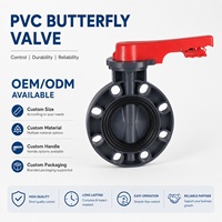 Vanne à boisseau sphérique hydraulique en PVC type Wafer avec poignée en plastique pour le contrôle du débit d'eau DN50-200mm