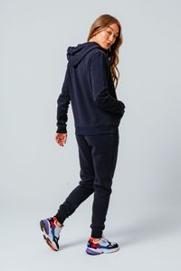 Femmes coton 2 pièces décontracté hiver Streetwear solide col rond pull sweat et survêtement costume en gros ensemble - Product Image 3