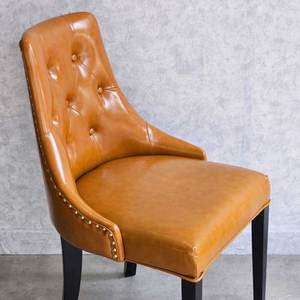 Traditional/Midcentury Tufted <b>Dining</b> <b>Chair</b> with Solid Wood Legs & PU Leather Upholstery (GA68028) - Product Image 3