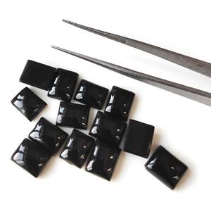 3x5mm-20x30mm พลอยพลอยพลอยพลอยสีดำธรรมชาติทรงสี่เหลี่ยมพลอยหลังแบนทรงหลวมสำหรับทำเครื่องประดับ - Product Image 3