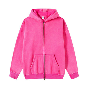 เสื้อมีฮู้ดแนวสตรีทแวร์ของผู้ชายซักด้วยการปักพลอยเทียม - Product Image 2
