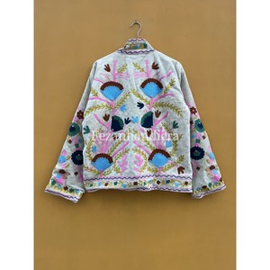 Women's Boho <b>Hippie</b> Style Winter Coat with Handmade Short Suzani <b>Jacket</b> Flower Embroidery Wholesale Lining for Spring Season - Product Image 5