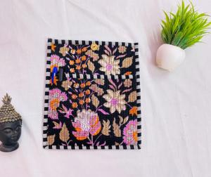 Funda protectora con estampado Floral Vintage de algodón puro, cierre de botón, funda ligera para tableta, estampado de bloque acolchado, Mac Book - Product Image 1