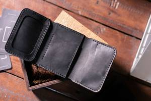 Trifold cuero genuino mujeres bolsos de mano patrón de Palma señoras cartera tarjetero - Product Image 5