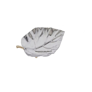 Elegante Bandeja de Servir de Aluminio en Forma de Hoja en Color Plateado para Frutas, Aperitivos, Palomitas de Maíz, Dulces y Fiestas de Rana Overseas Inc - Product Image 5