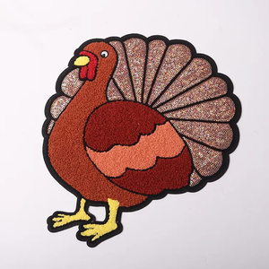 แผ่นผ้ากำมะหยี่ปักลายดอกไม้ขนาดใหญ่ดีไซน์ล่าสุดโลโก้ตามสั่งติดด้วยความร้อนปักเลื่อมสำหรับหมวกเสื้อผ้า - Product Image 1