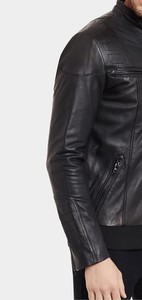 Otoño Invierno Hombres Biker Estilo Cremallera Chaqueta de cuero Material de alta calidad Hecho de manga larga Chaqueta de moda para hombres - Product Image 4