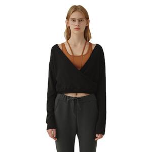 Venta al por mayor de Otoño de moda cuello en V sudaderas con capucha para las mujeres Blusa de manga larga chándal informal - Product Image 4