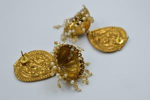 Latest Collection Stud Style Jhumka Earring Antique Brass Earring Natural Finish <b>Fashionable</b> <b>Jewelry</b> for Women and Girls - Product Image 2
