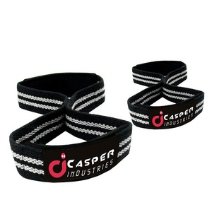 2025 nouveauté Logo personnalisé Powerlifting poignée rembourrée F8 sangle entraînement entraînement gymnastique sangles de poignet Figure 8 sangles d'haltérophilie - Product Image 6