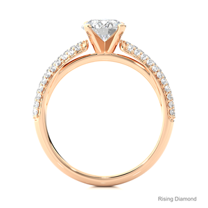 Anillo de compromiso de diamante cultivado en laboratorio de corte redondo de 1,08 quilates, anillo de regalo de aniversario de oro rosa para mujer, Joyería de diamantes CVD - Product Image 2