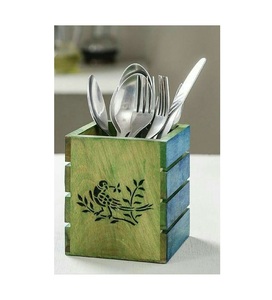 Porte-couverts en bois de qualité supérieure Design attrayant 3 sections Support de rangement pour ustensiles de cuisine de fournisseurs en gros - Product Image 6