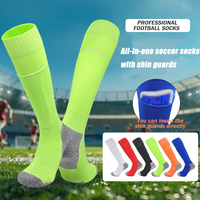 Chaussettes de football pour enfants de haute qualité avec double protection, chaussettes de football personnalisées avec mini protège-tibias intégrés