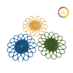 Decoración de mesa de ratán tejida, alfombrilla duradera para estilo de cocina rústica - Product Image 1