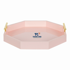 Bandeja de servicio de laca de MDF artesanal de Vietnam, bandejas de madera de tamaño personalizado, decoración ovalada, bandejas de laca rectangulares redondas - Product Image 4