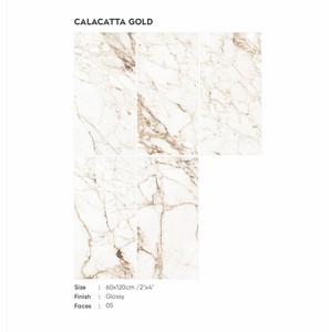 กระเบื้องพอร์ซเลนเคลือบเงาขนาด 600x1200 มม. สำหรับบ้านพักอาศัย วิลล่า และโรงแรม - Product Image 1