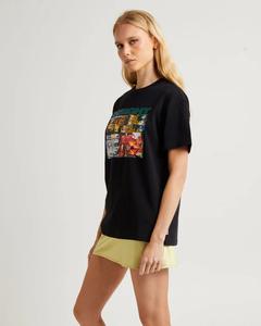 Camiseta Holgada de Verano para Mujer, con Estampado Floral Brillante, Ecológica, Multicolor, con Estampado Fotográfico - Product Image 4